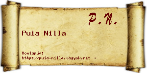 Puia Nilla névjegykártya